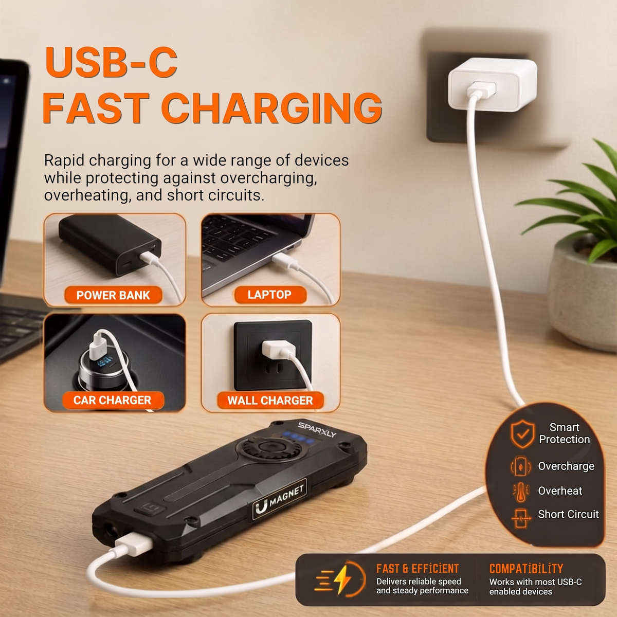 SPARXLY - Rechargeable Led Super Brıght Flashlıght, Uv Lıght & Red Laser, IPX4 Water Resistance