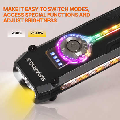 SPARXLY - Rechargeable Led Super Brıght Flashlıght, Uv Lıght & Red Laser, IPX4 Water Resistance