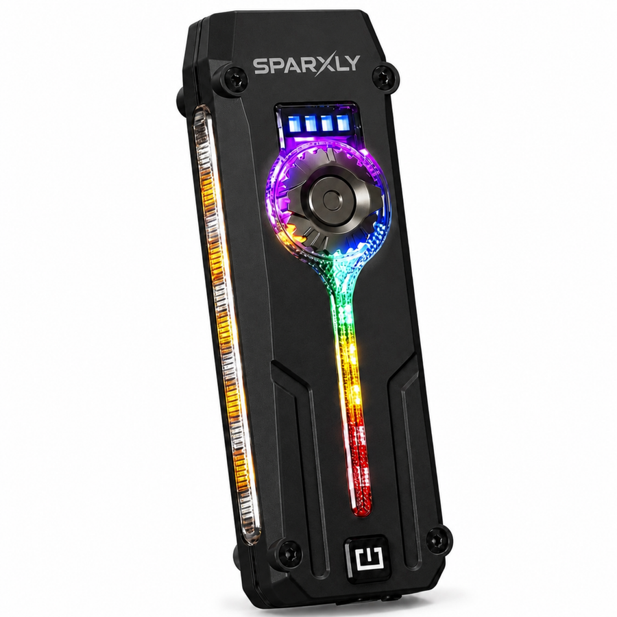 SPARXLY - Rechargeable Led Super Brıght Flashlıght, Uv Lıght & Red Laser, IPX4 Water Resistance