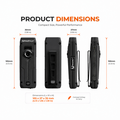 SPARXLY - Rechargeable Led Super Brıght Flashlıght, Uv Lıght & Red Laser, IPX4 Water Resistance